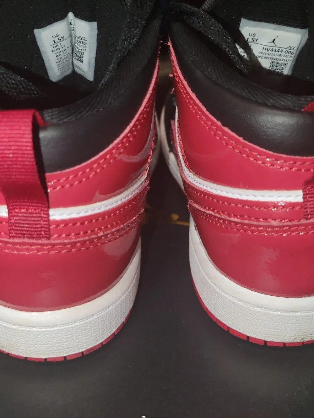 Air Jordan 1 Mid SE Kids Black & Red Basketball Sneakers
